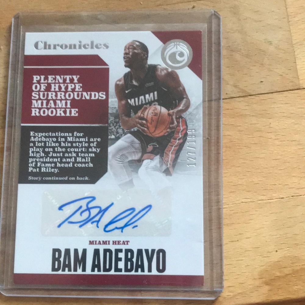 Bam Adebayo Signed Serial Numbered Rookie Card Chronicles 127/199